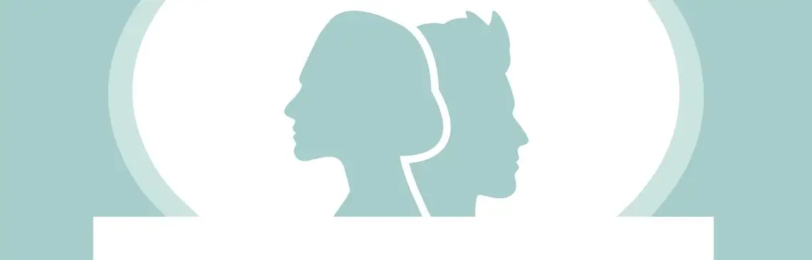 Women and men are affected differently by IBS. Image of a man and woman