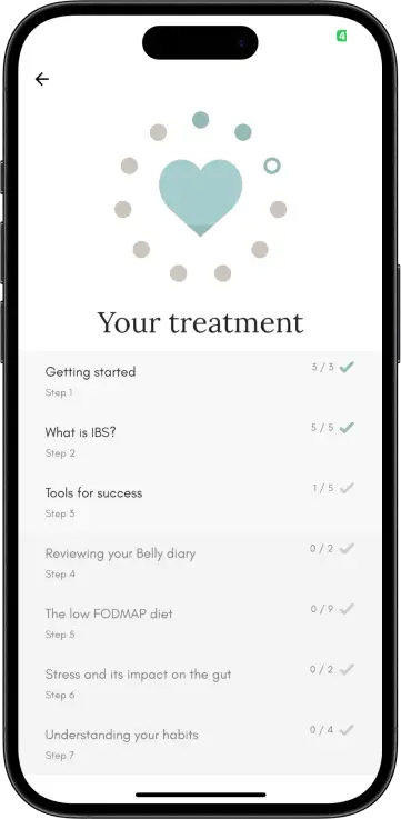 iPhone mock up of the Belly Balance treatment